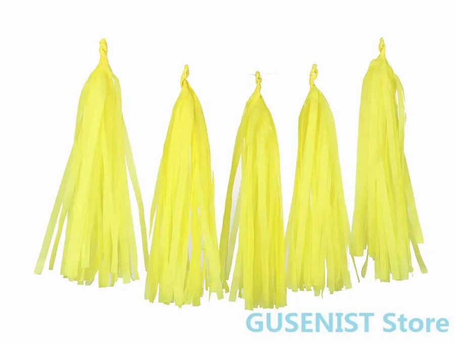 LS09. Yellow 5 шт./партия 14 дюймов тканевая Бумажная гирлянда цветок для дня рождения Свадебная вечеринка для украшения детского душа Висячие ремесленные принадлежности - Цвет: LS09. Yellow