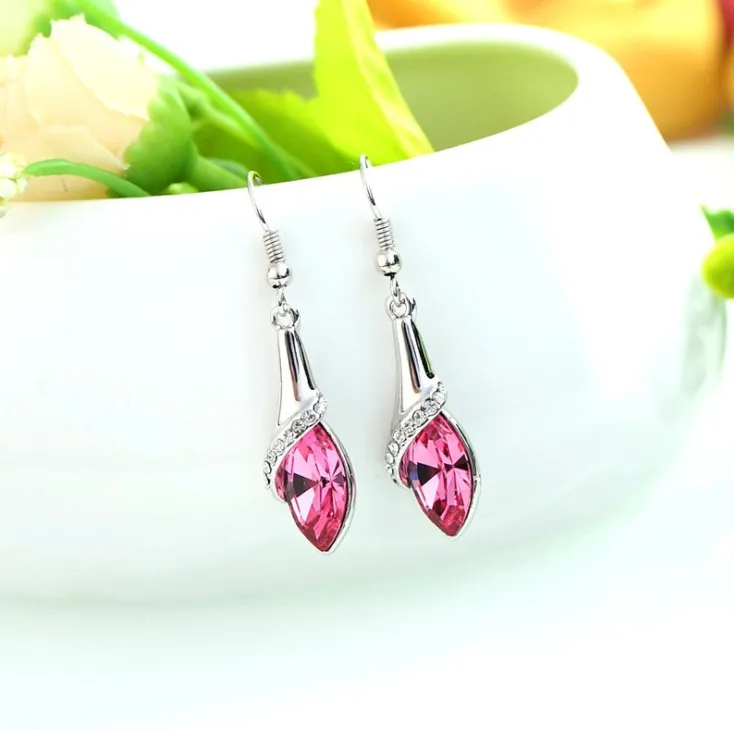 Женские серьги капельки из серебра 2020 пробы с кристаллами|crystal earrings|crystal earrings