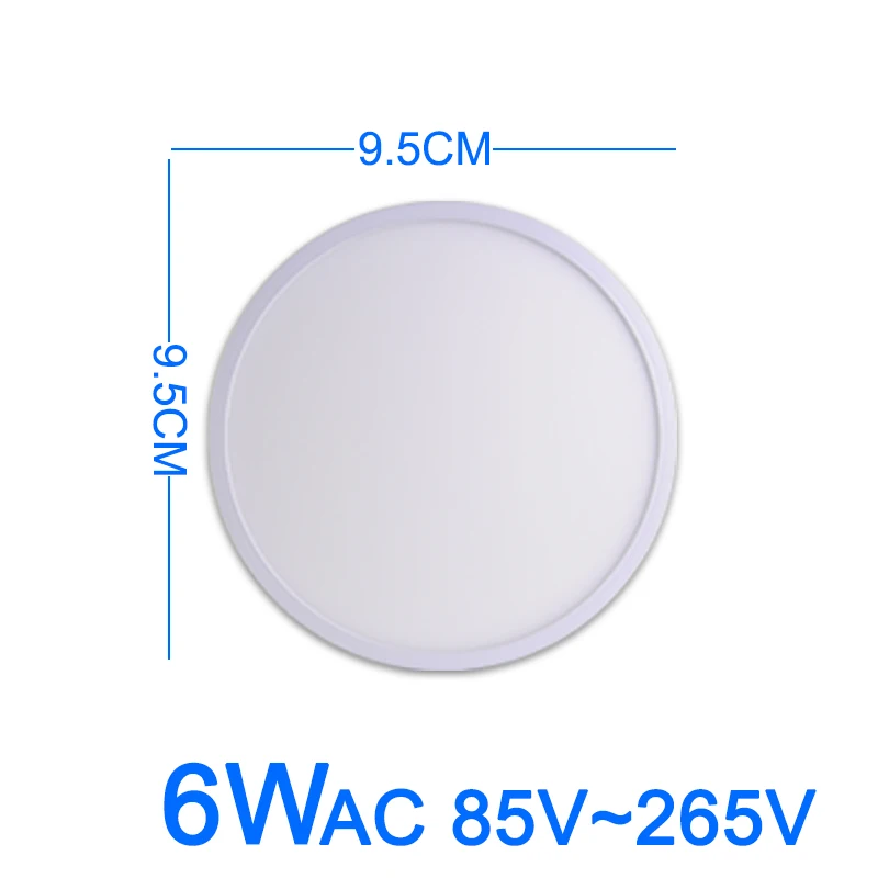 6W 9.5CM AC85V-265V Светодиодный потолочный светильник 24 Вт, 18 Вт, 13 Вт, 9 Вт, 6 Вт, светодиодный панельный светильник, потолочный светильник, поверхностный монтаж, AC 85-265 в, современный светильник для дома, светодиодный потолочный светильник - Цвет корпуса: 6W 9.5CM AC85V-265V