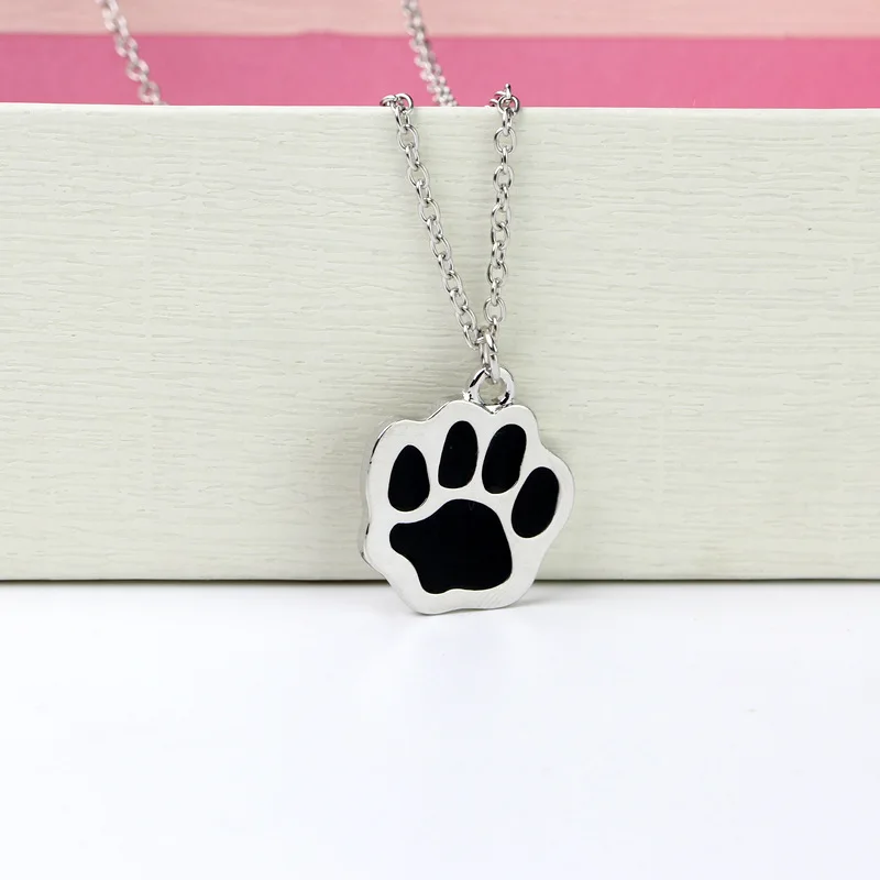 Contracted Black Paw Print Dog Necklace Fashion Gifts For Family Lovers Friends Zinc Alloy 1pcs | Украшения и аксессуары