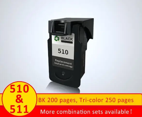 BK 1PC XiangYu pg-510 CL 511XL Замена чернильного картриджа для Canon PG 510 CL-511 PG510XL совместимый для Canon MP230/MP2510/MP250/IP2700 - Цвет: BK 1PC