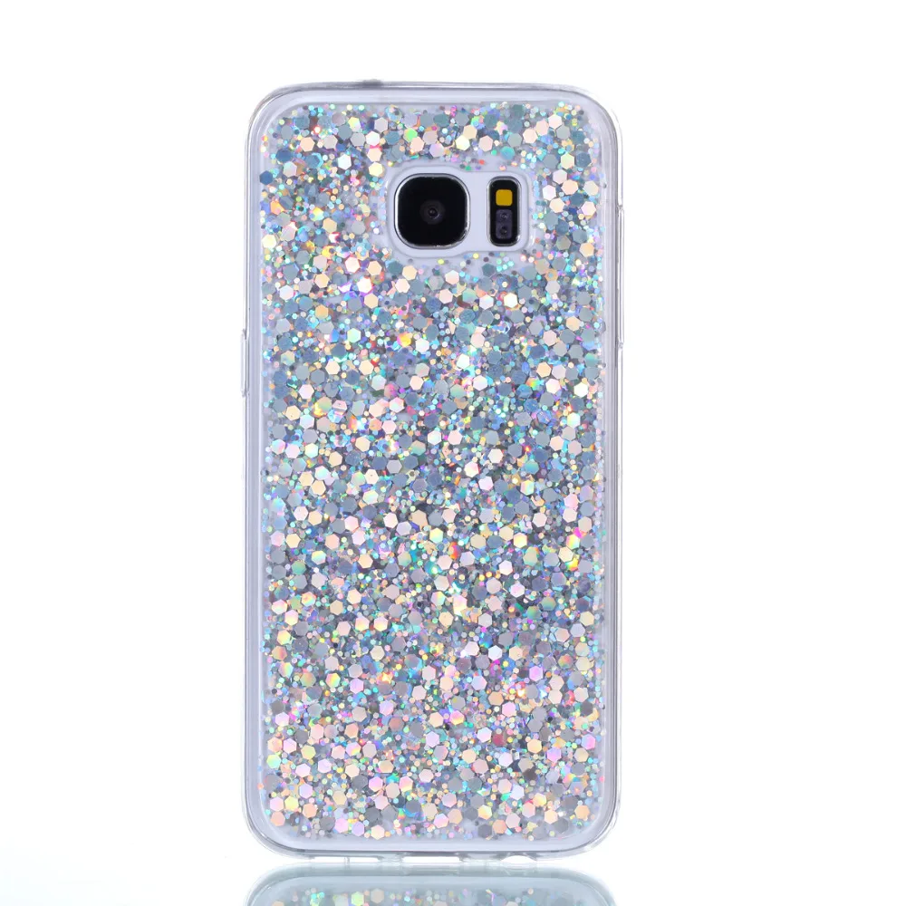 Для Samsung Galaxy S7 Edge чехол Модный Блестящий блестящий с блестками для S6 силиконовый |
