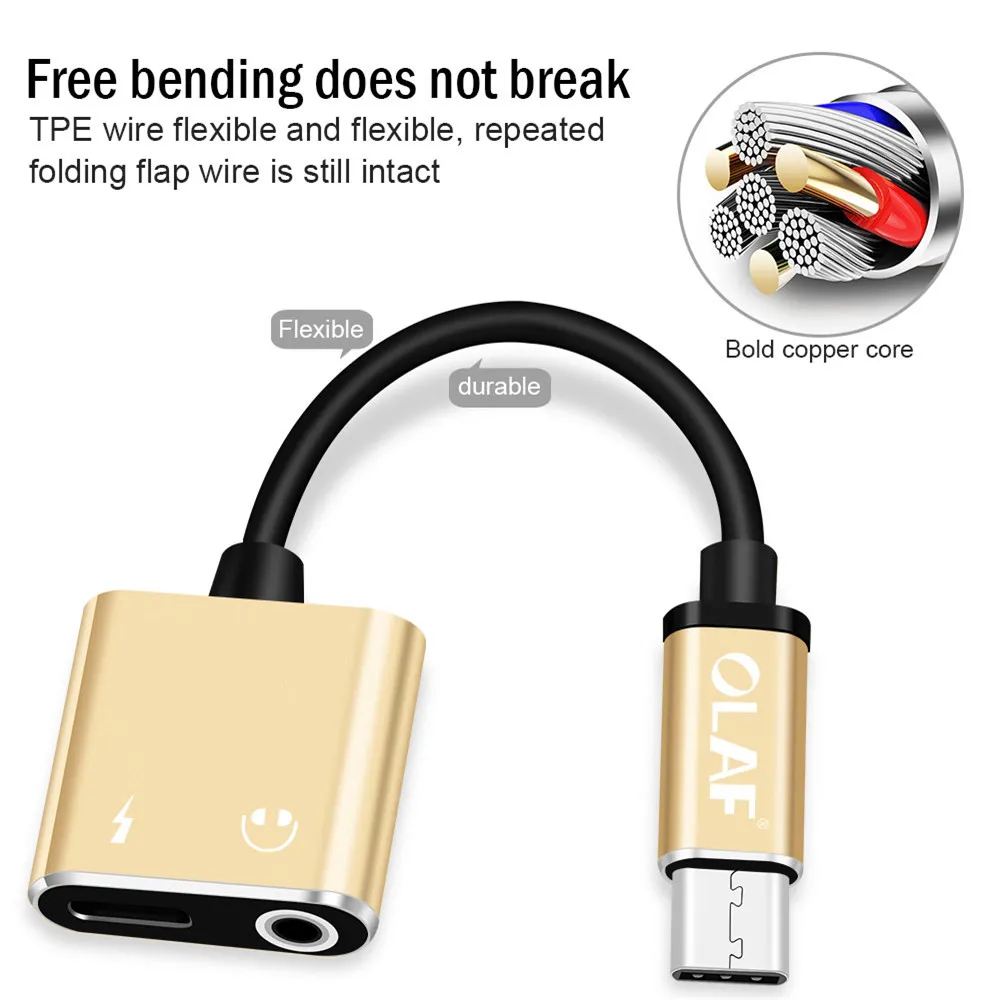 2 в 1 Тип C до 3,5 мм разъем для зарядки наушников конвертер usb type-C аудио адаптер для huawei mate 20 Pro samsung S9 type C телефонов