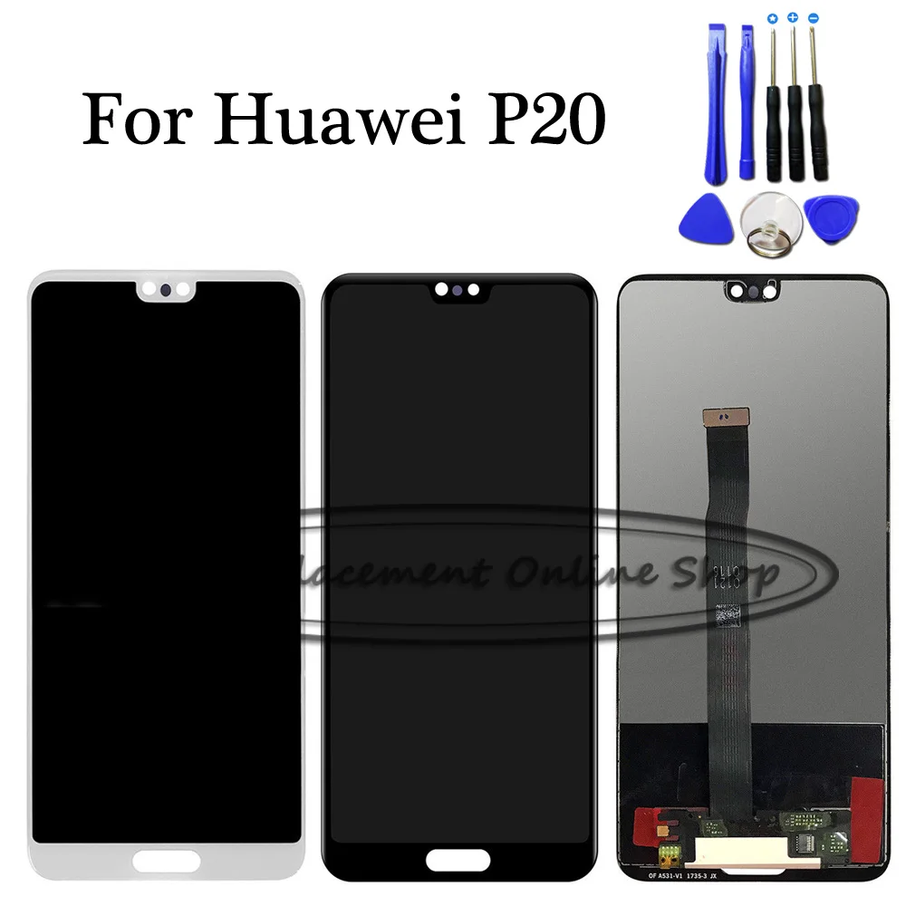 Оригинальный 5 8 дюймов для Huawei P20 EML L09 AL00 L29 Полный ЖК дисплей + сенсорный экран