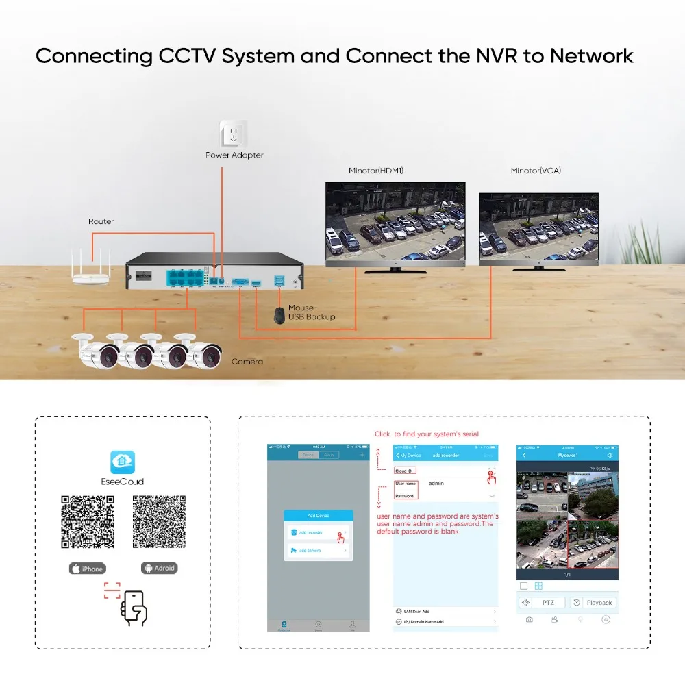 eyessys H.265 8CH 4.0MP CCTV NET NVR 8PCS 2mp Waterproof Camera System Surveillance Kit PoE Security Motion Detection | Безопасность и