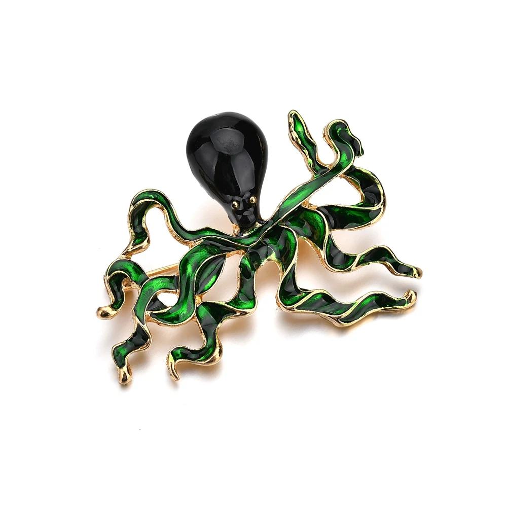 Terreau Kathy модные броши в виде животных Осьминог текстура эмалевые Броши для женщин
