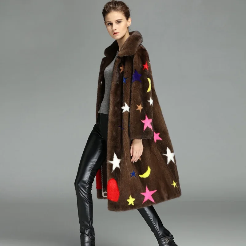 2021 брендовая роскошная женская куртка из натурального меха норки длинный стиль с