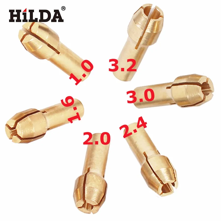 HILDA 6 шт. мини дрель латунный патрон для вращающегося инструмента Dremel включая 1 0/1