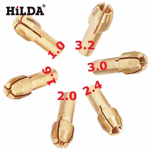 HILDA 6 шт., мини-дрель, латунный патрон для вращающегося инструмента Dremel, включая 1,01,62,02,43,03,2 мм