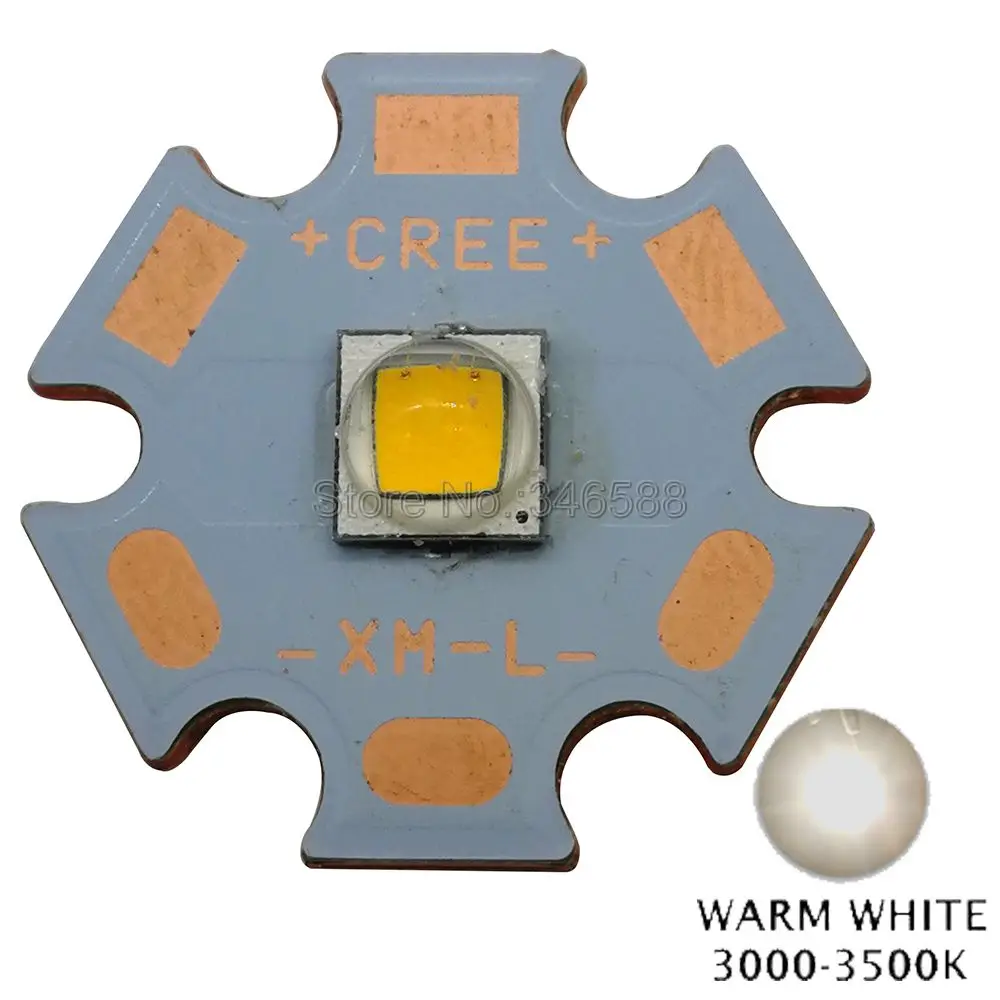Cree XLamp XML XM-L или XML2 XM-L2 T6 10 Вт светодиодный Диод высокой мощности на медном основании 20 мм, холодный белый, теплый белый, нейтральный белый - Испускаемый цвет: XM-L2 Warm White
