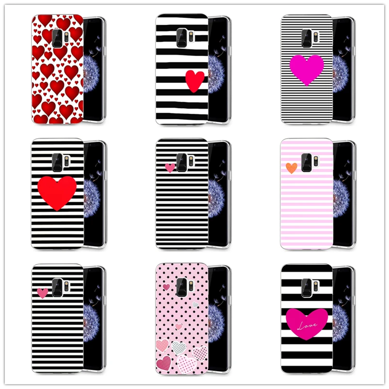 Мягкий чехол для телефона Samsung Galaxy S9 S9Plus S8 Plus S7 edge Note 8 Tpu 360 Silicona Heart Love Marble Dog Cover Bag