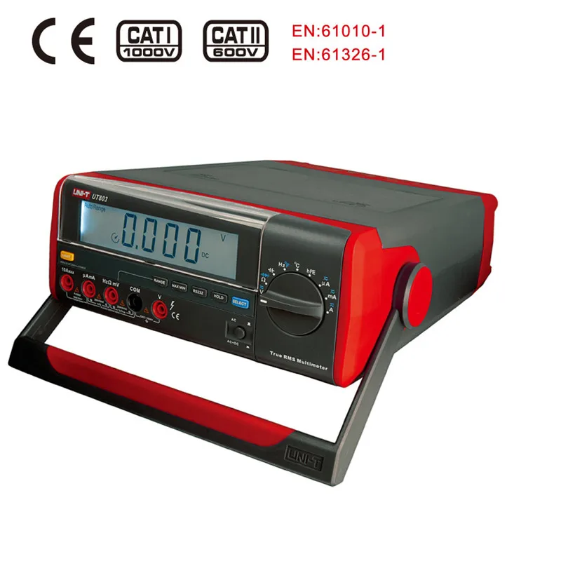 

UNI-T UT803 UT-803 Bench Top Digital Multimeter 1000V 10A Volt Amp Ohm Capacitance Temp Tester