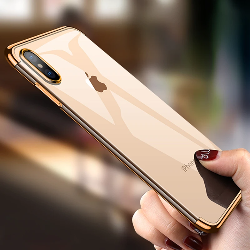 Силиконовый прозрачный мягкий чехол для iPhone X XR XS Max iphone 6S 6 7 8 8Plus Прозрачный