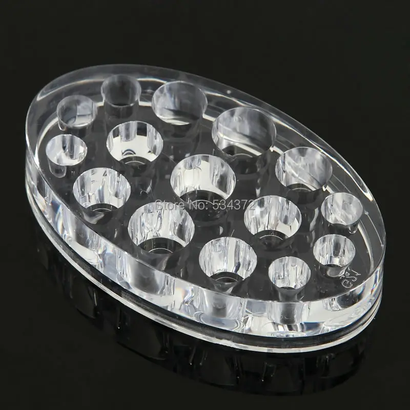 Овальный акриловый стаканчик с 15 отверстиями для татуировок и чернил прозрачные