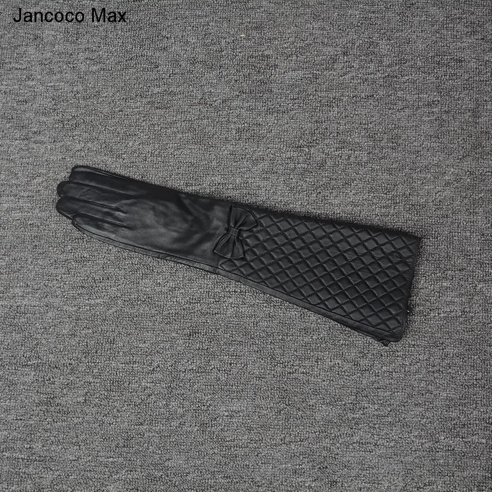 Jancoco Max модные стильные женские длинные перчатки из натуральной овечьей кожи весна осень зима украшение с бантом S2067