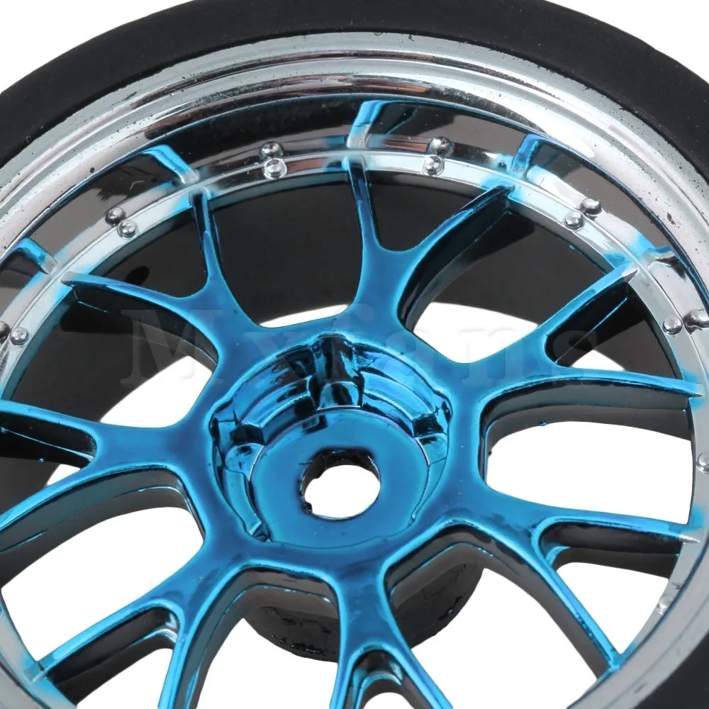 Mxfans 1:10 On-road Racing Car Blue Y-образная ступица колесный обод стрелка зернистая шина