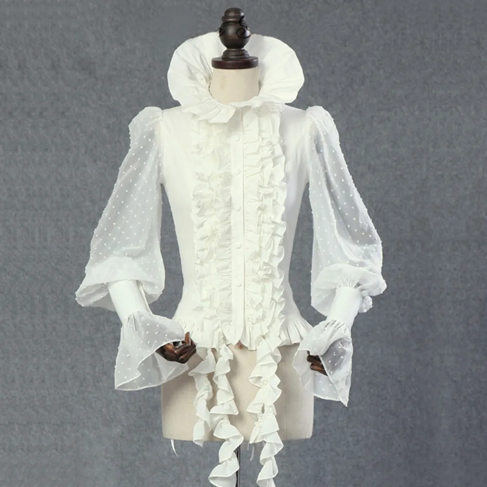 Женская рубашка в стиле стимпанк винтажная Виктория готика костюм Офисная