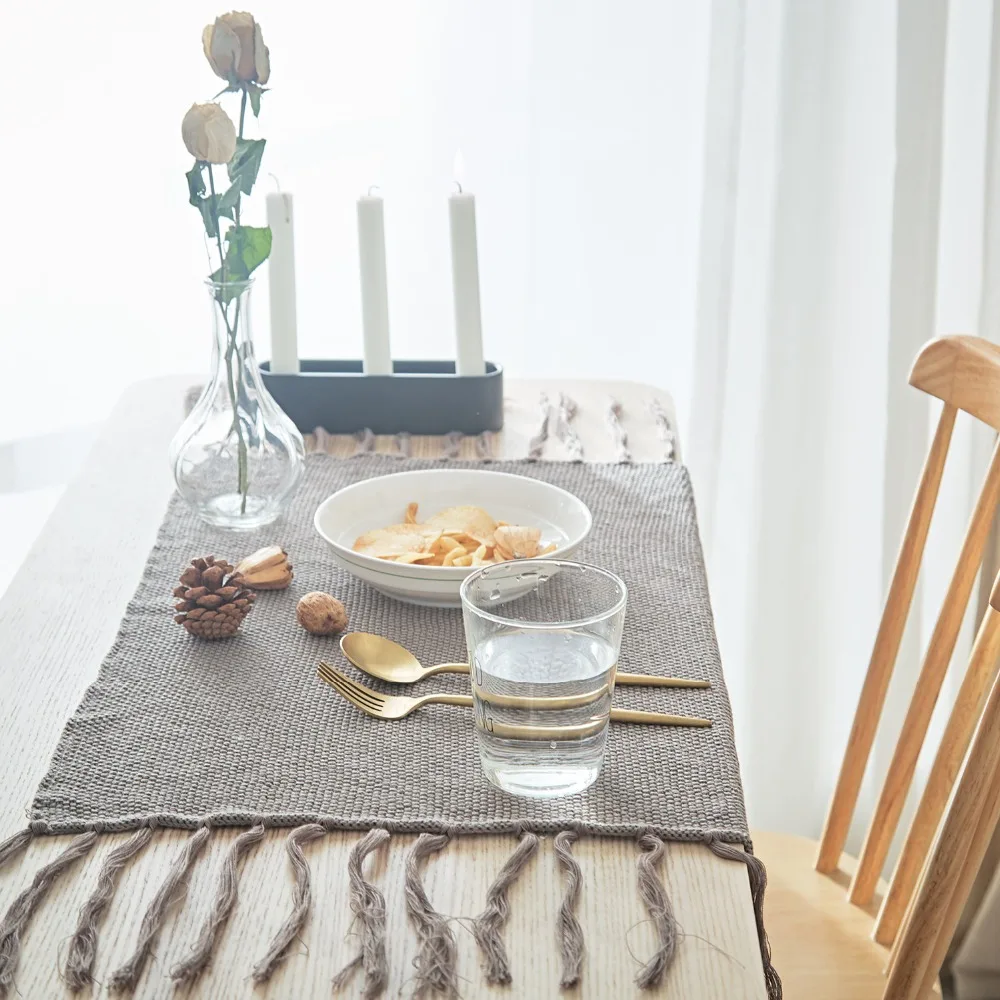 Минимализм настольная дорожка с кисточкой макраме Tafel Loper Caminos De Mesas современный