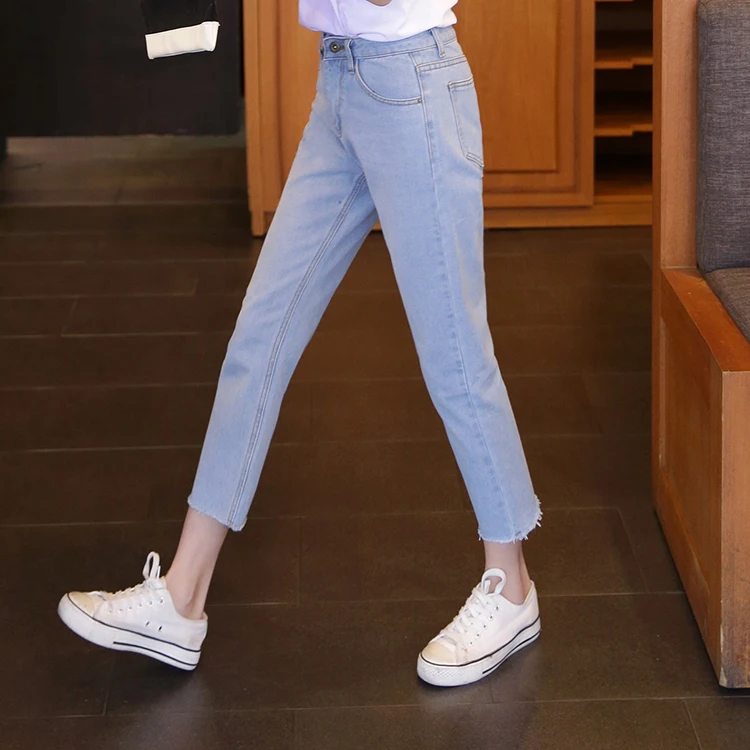 Летний стиль Для женщин джинсы печати девять Штаны обтягивающие карандаш Брюки