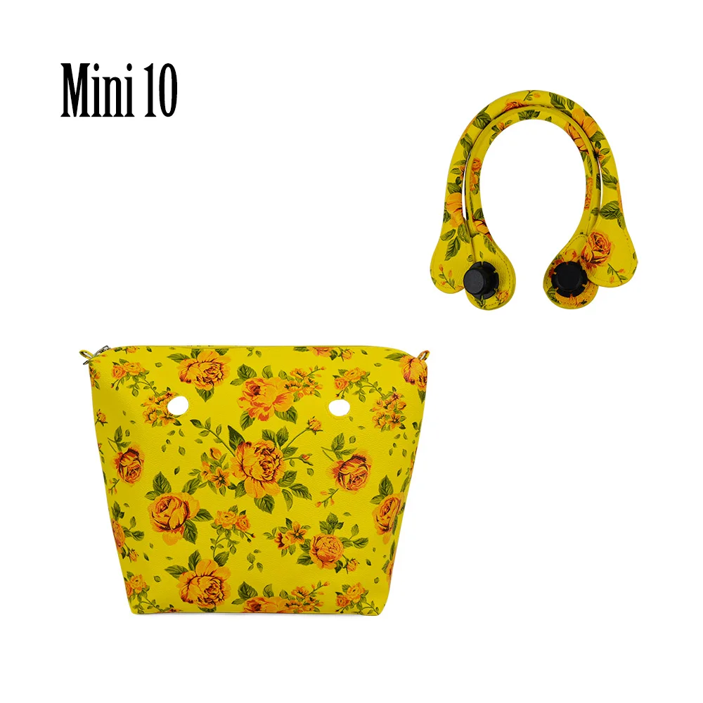 Mini 10 Новинка, TANQU, водонепроницаемый, из искусственной кожи, с цветочной вставкой, внутренний карман, плюс ручка, для классического мини Obag O, сумка для женщин - Цвет: Mini 10