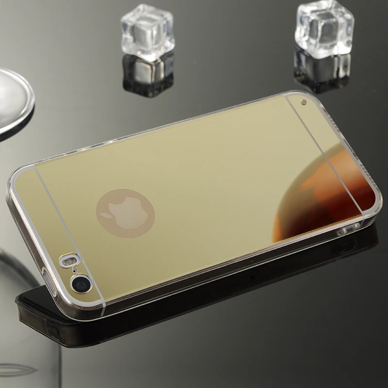Чехол для телефона из розового золота Apple iPhone 5 зеркальный чехол мягкая Задняя