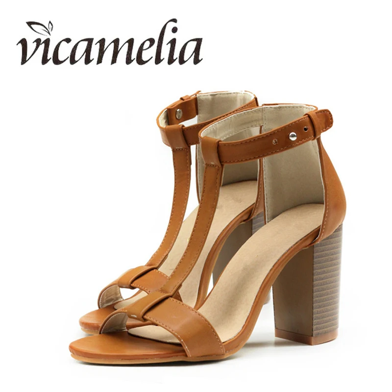 Vicamelia/летние женские босоножки в Корейском стиле с открытым носком на не