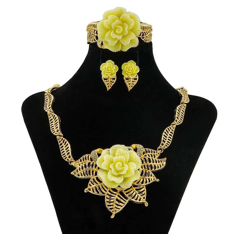 2019 распродажа новых желтых розовых кристаллов аксессуары Дубай Африка золотое