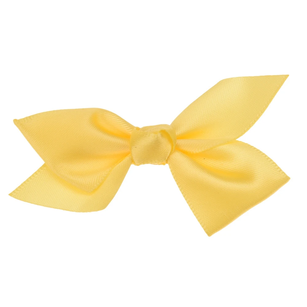 Yellow 20 шт. лента 3*6 см банты DIY аксессуары для волос гладкий бант милый бант аксессуар бабочка бутик головной убор для повязки на голову - Цвет: Yellow