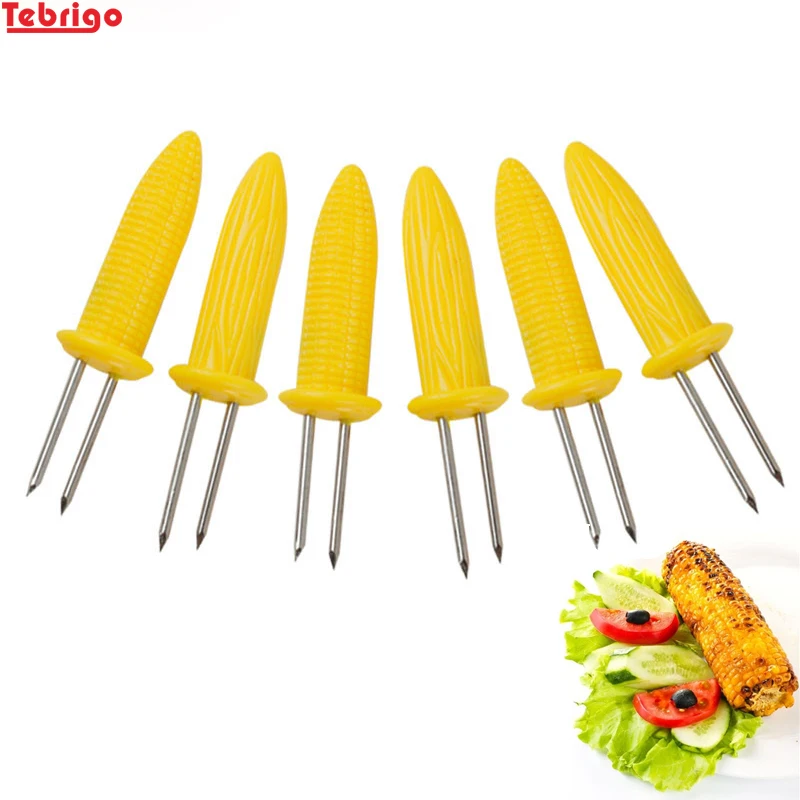 Tebrigo 6 шт./компл. барбекю держатели для кукурузы вилка Multi Функция
