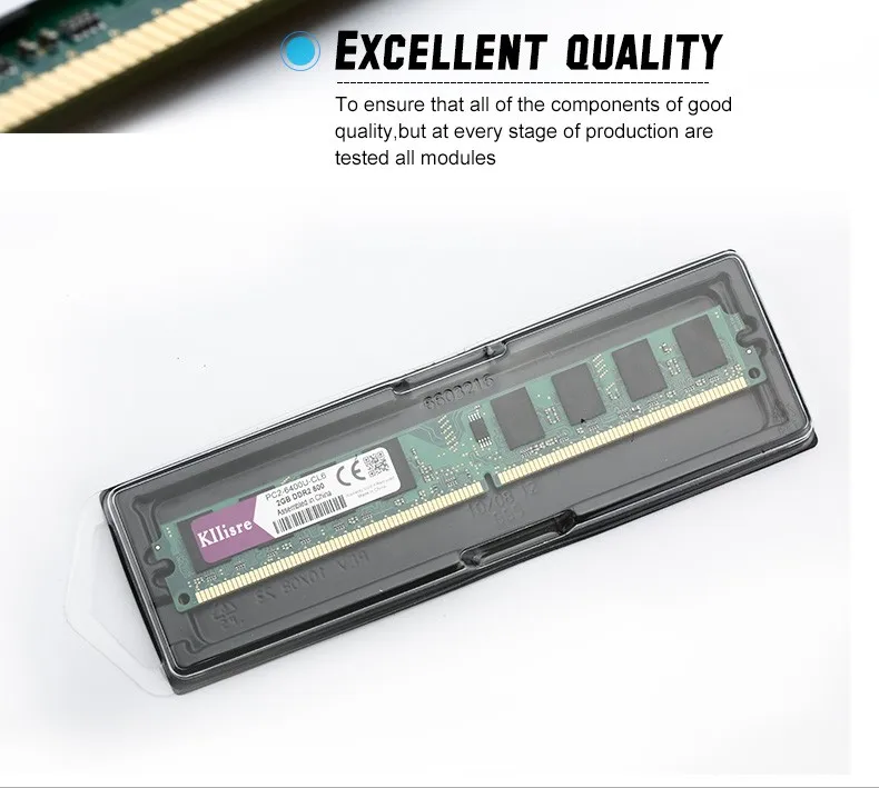 Kllisre DDR2 2GB Ram 800Mhz 667Mhz 1,8 V без ecc памяти для рабочего стола dimm