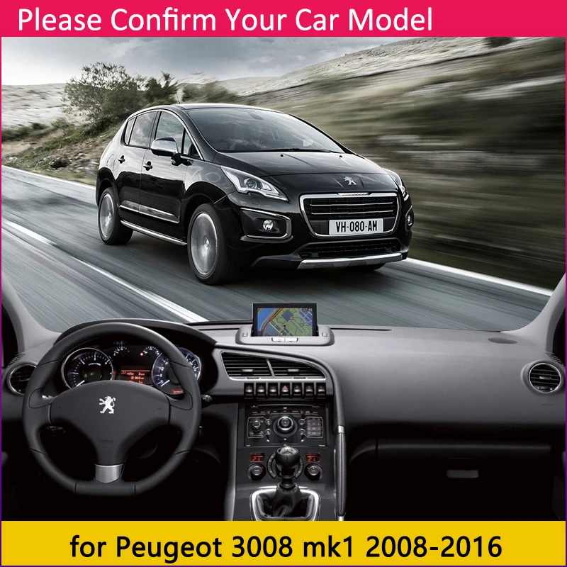 Для Peugeot 3008 2008 ~ 2016 MK1 3008GT GT Противоскользящий коврик для приборной панели защиты