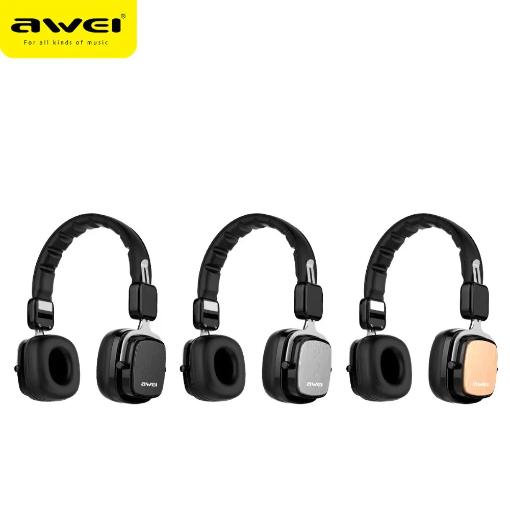 AWEI A750BL foldable bluetooth headphone CVC 6.0 noise reduction wireless headset 10 hours play time battery display for IOS | Электроника