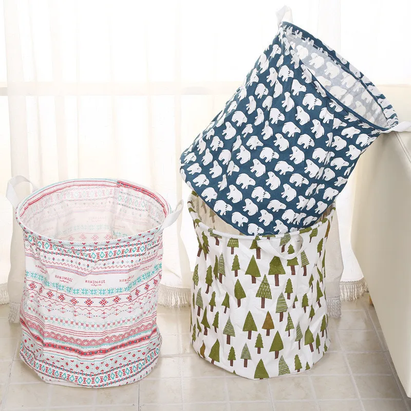 2017 новые хлопковые льняные корзины для грязного белья хранения | Дом и сад