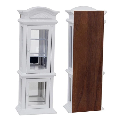 

ABWE Best Sale 1:12 Mini Doll House White Transparent Window Cupboard Display Cabinet