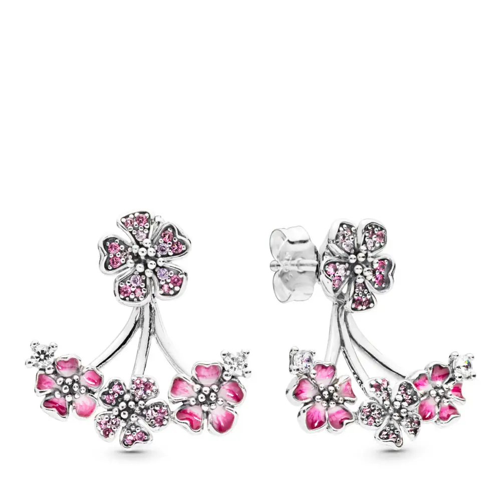 

7 Style 925 Sterling Silver Earrings Gold Butterfly Peach With Full Crystal Earrings For Women Wedding Party Jewelry