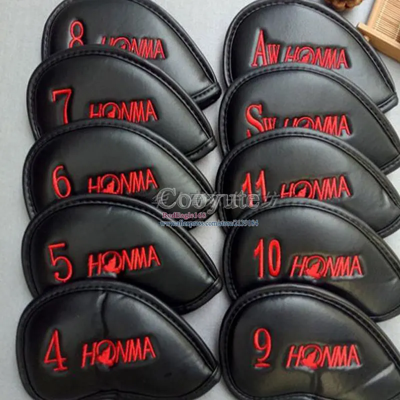 HONMA Гольф головной убор PU утюги для гольфа головной убор 4-11 S унисекс желтый или красный слово клубов головной убор Cooyute - Цвет: Red