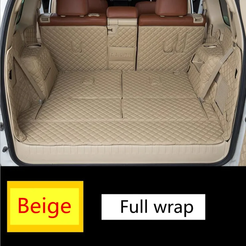 Автомобильный задний багажник коврик прочный ботинок ковры для Toyota Land Cruiser Prado 150 2010 2011 2012 - Название цвета: C  Beige