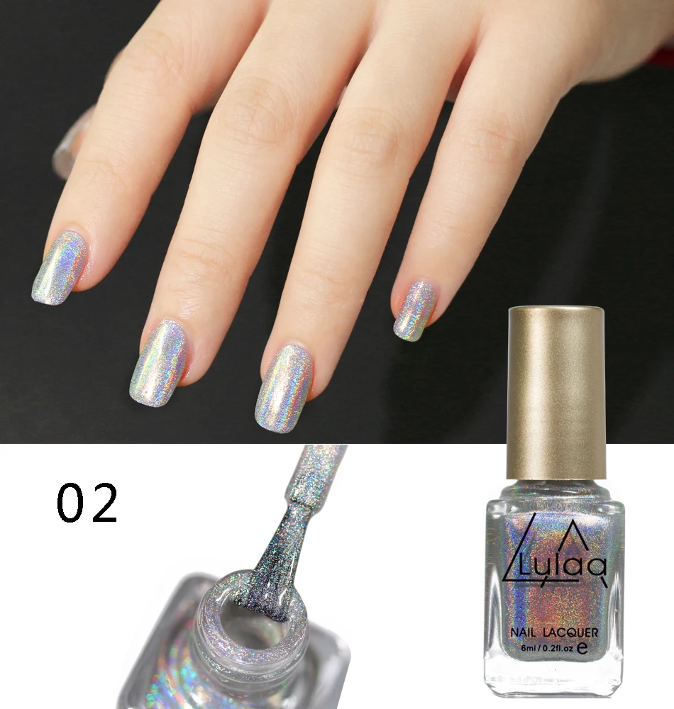 LULAA Vanish Лак Блеск 6 мл высокие ингредиенты голографический лак для ногтей супер блеск голографический дизайн ногтей в темноте