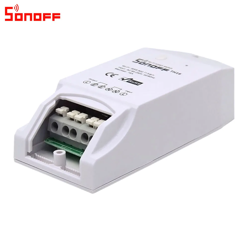 Itead Sonoff TH16 Wifi умный беспроводной переключатель поддержка контроля температуры и влажности через AM2301 работает с Alexa Google Home