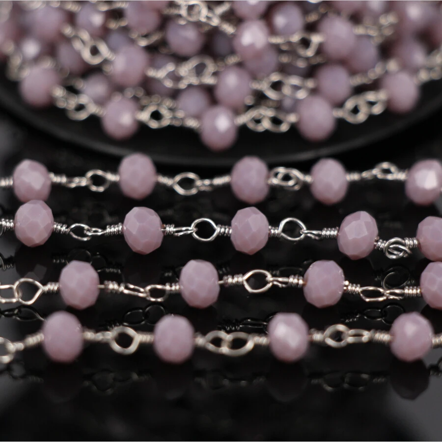 5 метров стеклянная ограненная круглая проволочная обмотанная бисером