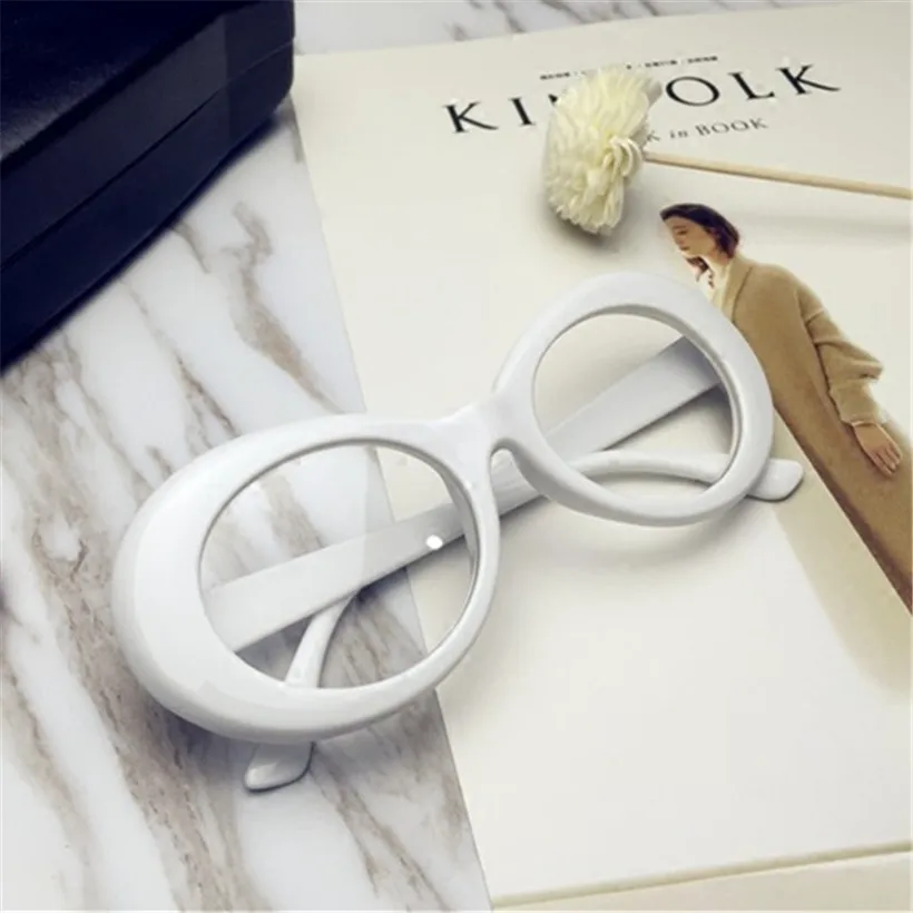 White Clear НИРВАНА Курт Кобейн Солнцезащитные Очки Очки Ночного Видения Солнцезащитные Очки Мужчины Женщины Ретро Овальный Солнцезащитные Очки UV400 Дизайн женщин Очки - Цвет линз: White Clear