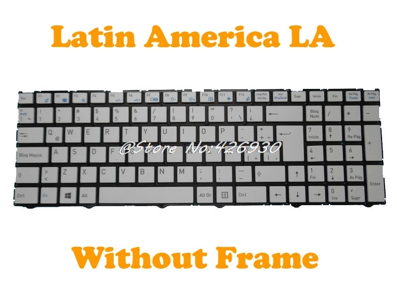 

Laptop Keyboard For CLEVO N250 CVM15F36LA-43012 CVM15F36LA-43002 CVM15F26LAJ4308 Latin America LA White/Black