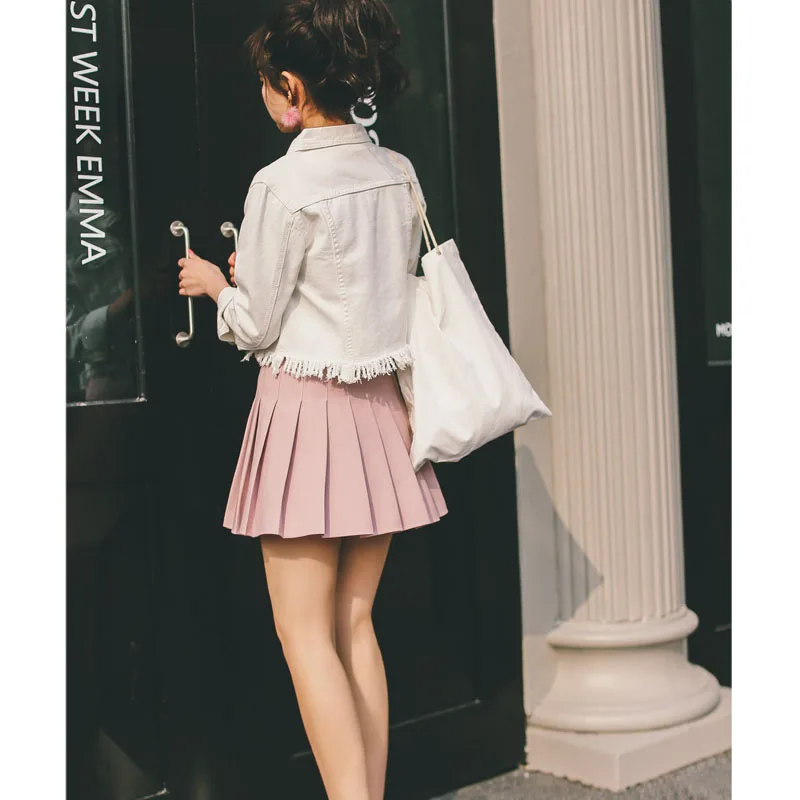 Женские джинсовые куртки RUGOD винтажные свободные белого цвета с вышивкой на