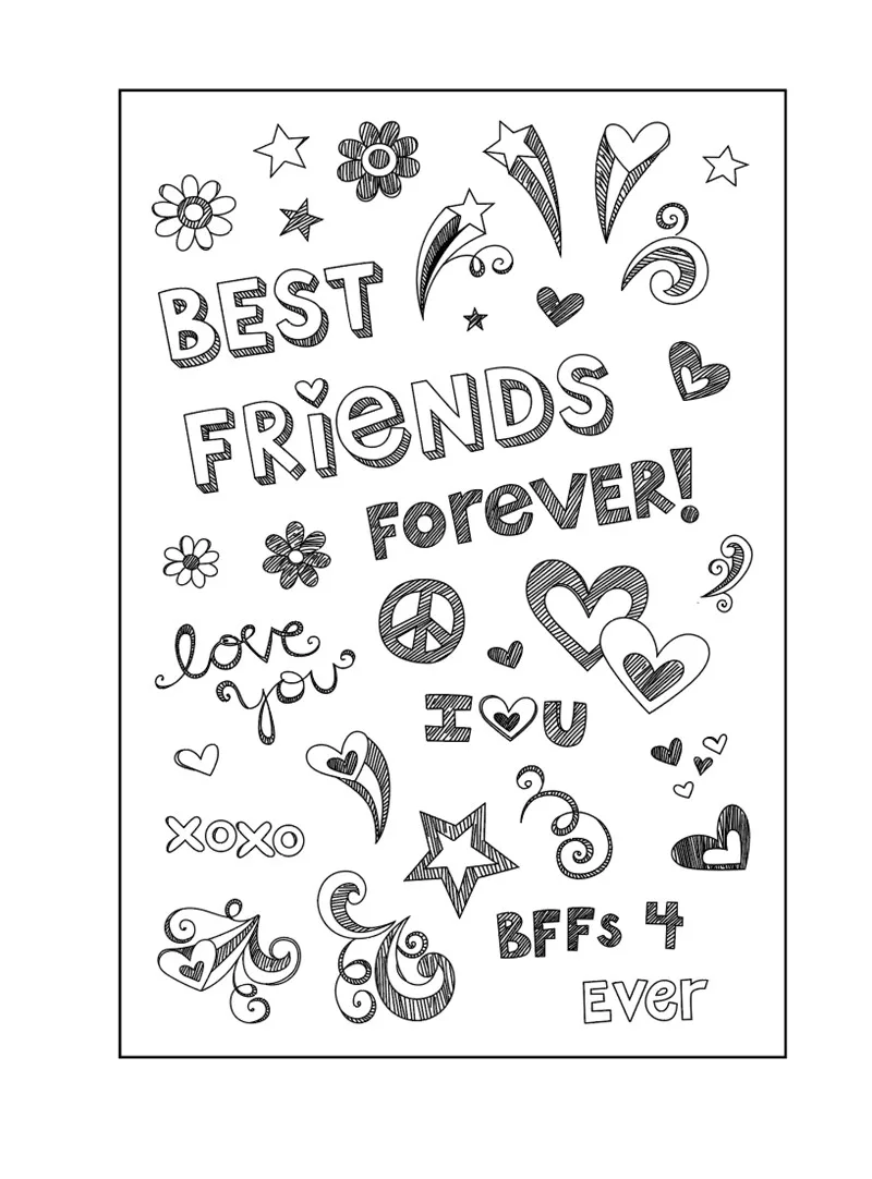 Прозрачный силиконовый штамп Best friends forever для скрапбукинга фотоальбома
