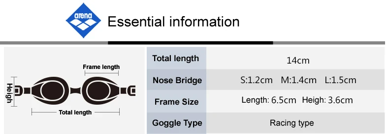 Профессиональные антизапотевающие плавательные очки Arena для плавания с УФ
