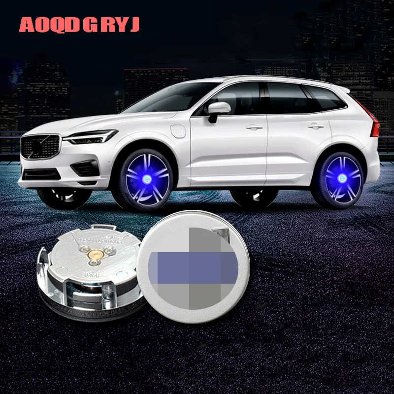 Аксессуары для стайлинга автомобилей колпачки ступицы 4 шт. для Volvo XC60 XC90 S90 S60- светодиодный колпачок ступицы колеса синий