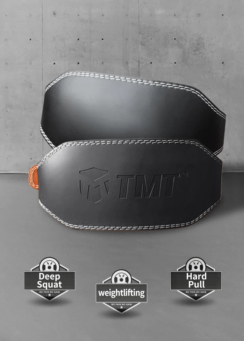 TMT натуральная кожа пояс для тяжелой атлетики поддержка спины фитнес-пояс для спортзала со стальной пряжкой для мужчин Powerlifting потеря веса