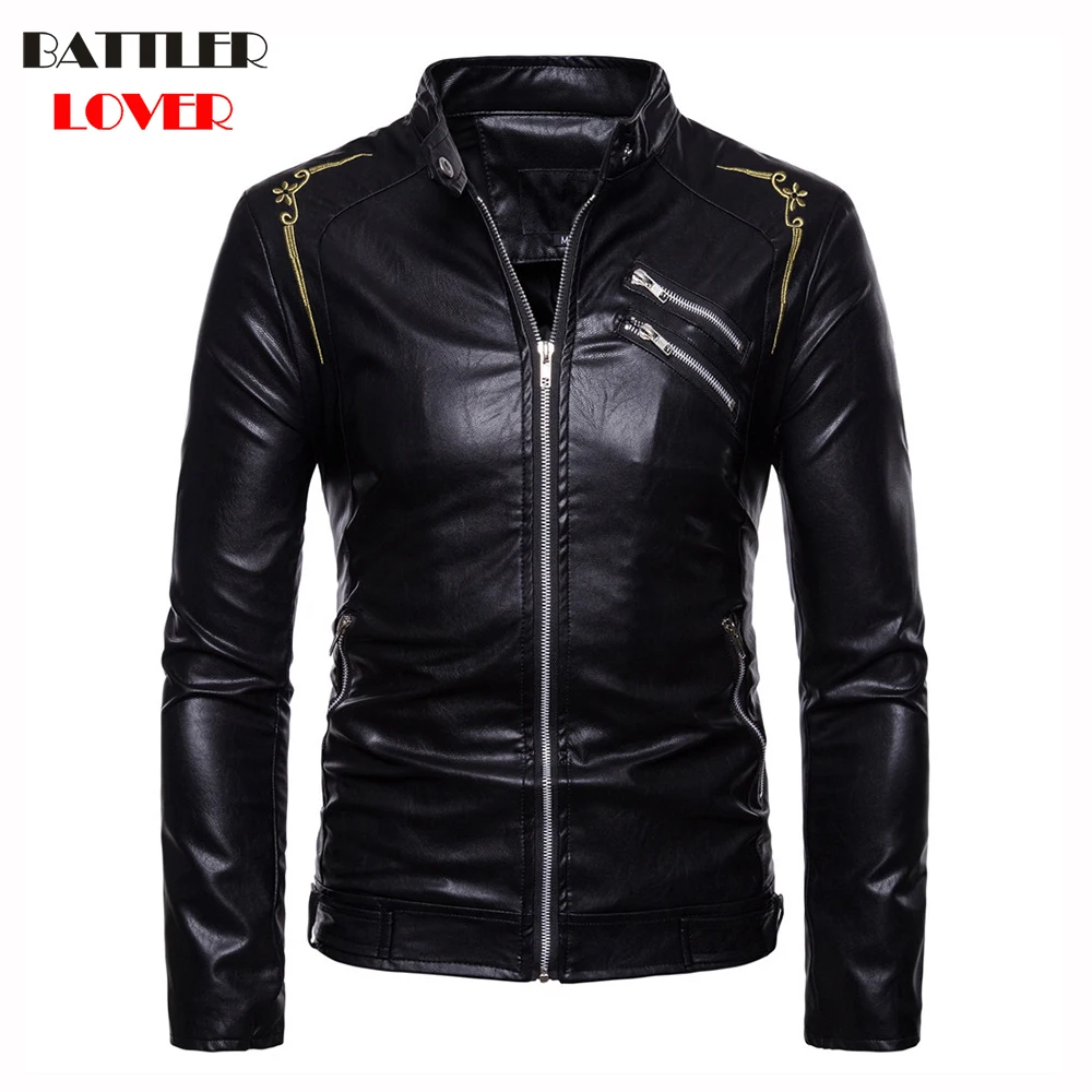 

Leather Motor Jackets For Men Winter Faux Leather Warm Outwear Coats Male Biker Parkas Hombre Thick PU Overcoats Brand Clothing