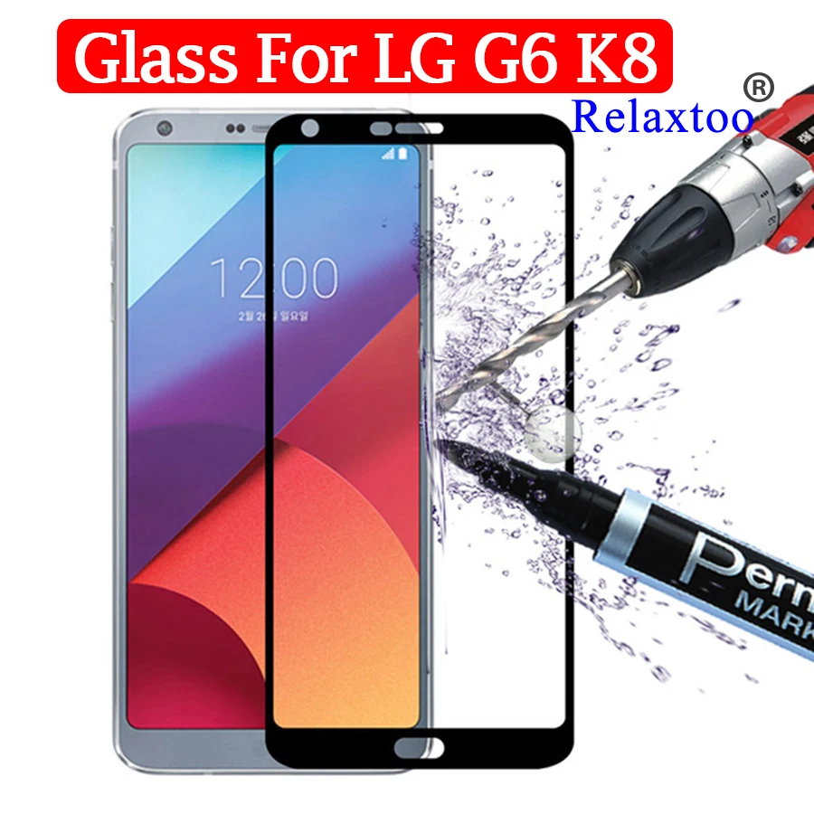Полное покрытие для LG G6 закаленное стекло Защита экрана K8 G 6 защитная пленка 9H от