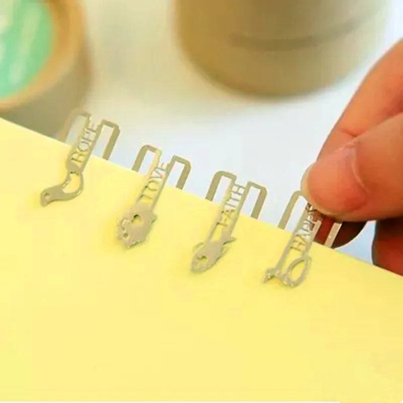 20 шт./компл. мини милые металлические закладки клипсы набор милых серебряных